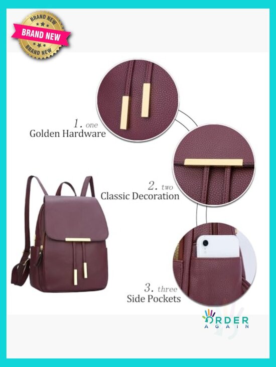 Trendy Faux Leather Backpack Purse for Women Travel Daypack Shoulder Bag